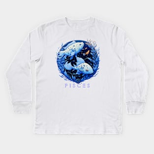Zodiac sign Pisces T-shirt Kids Long Sleeve T-Shirt